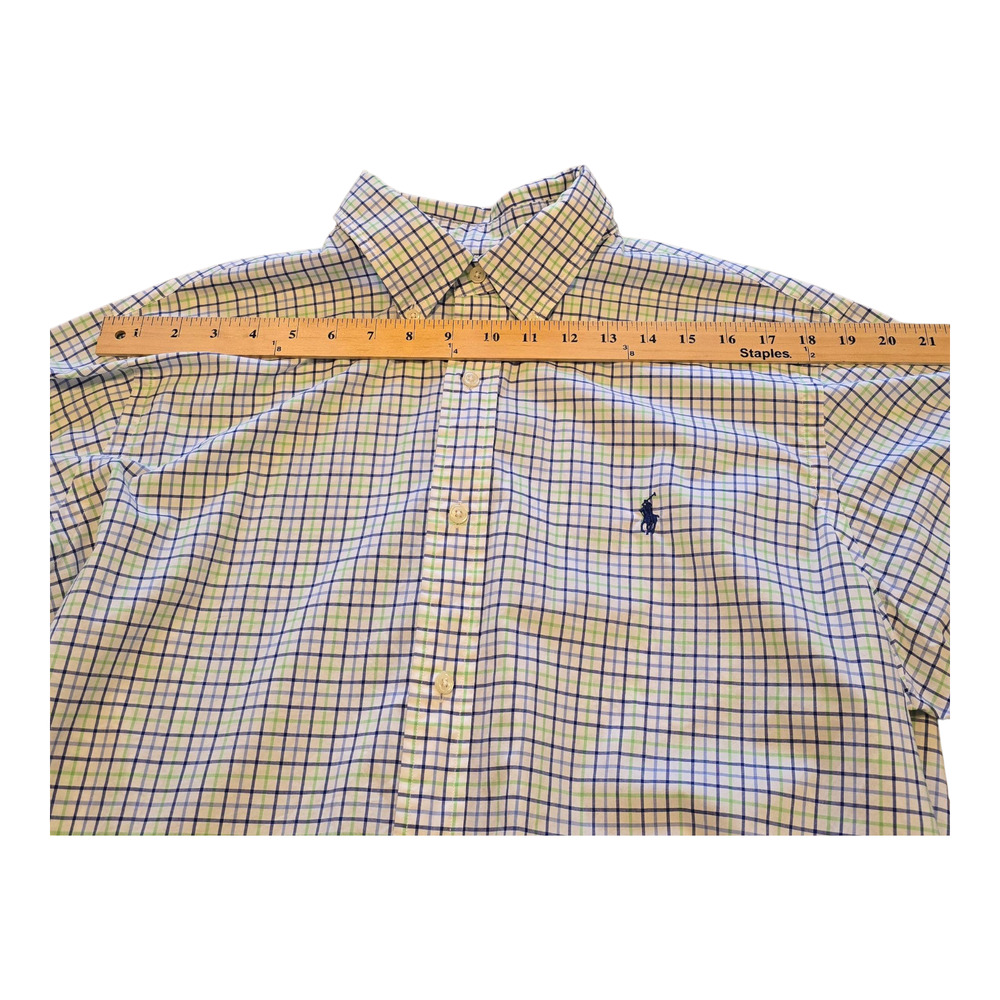 Ralph Lauren Button Down Shirt Mens Size XL Blue/Green Plaid Classic Fit Preppy - Picture 11 of 15